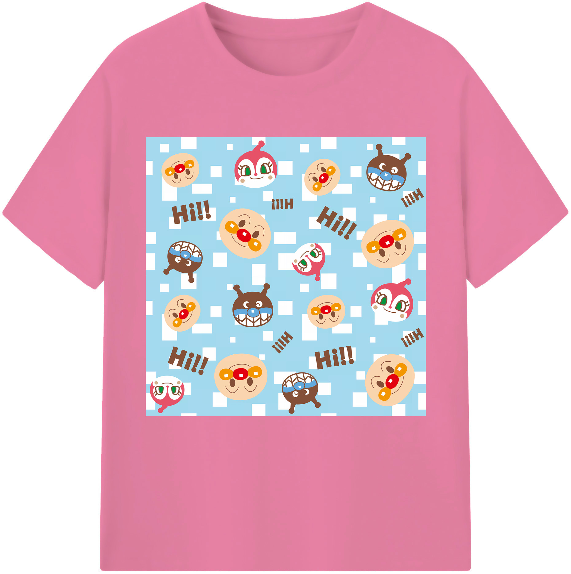 （画像用） アンパンマン Anpanman 綿100％半袖Tシャツ（フロントプリント）